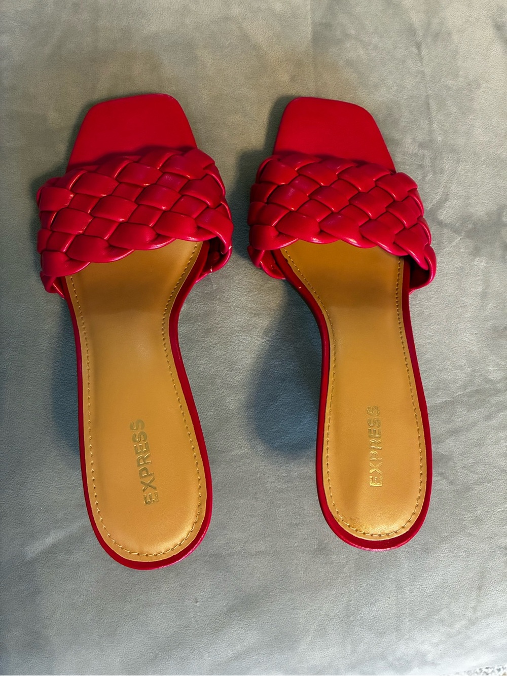 Express Red Braided Slide Mules